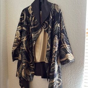 Chic Black and Gold Women's jacket with tank-xl